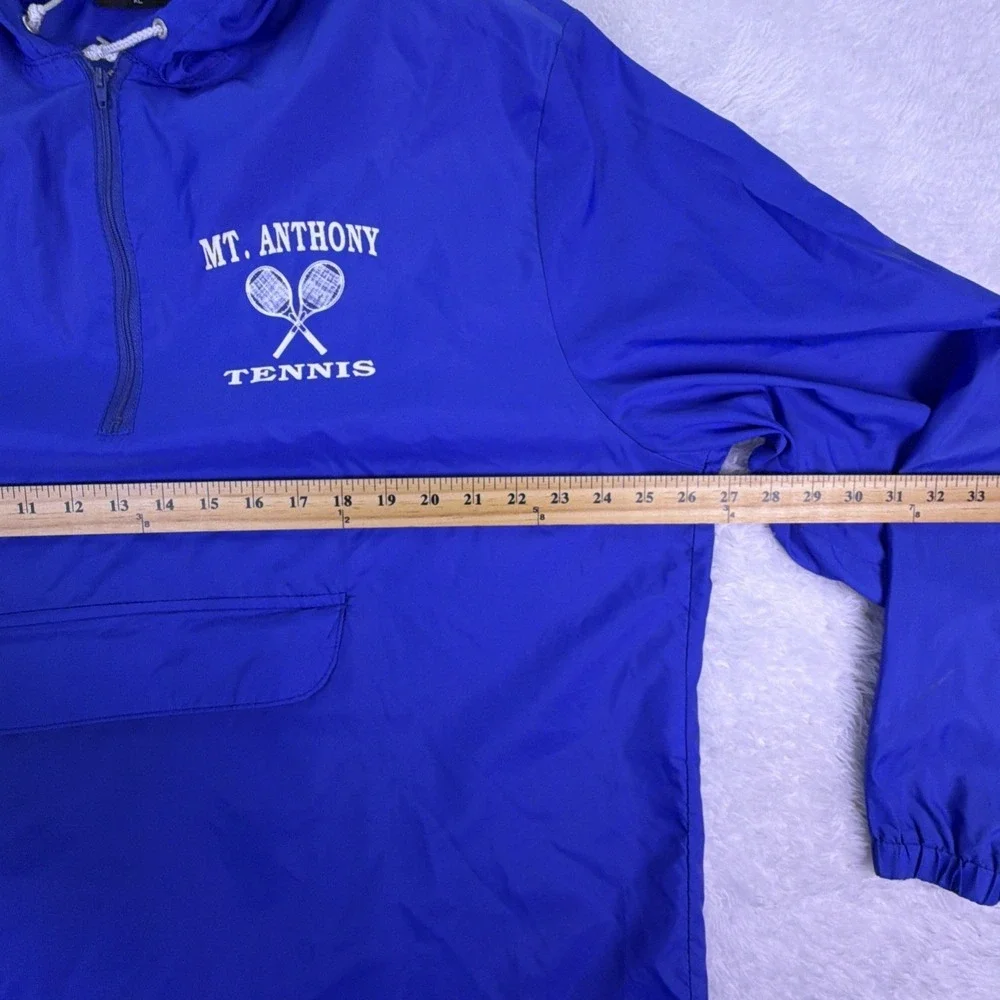 VTG Sportsmaster Mens XL Hooded Wind Breaker Rain Jacket 'MT Anthony Tennis' USA